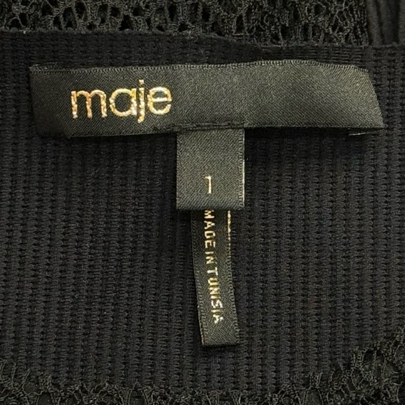 Maje Lysea Mixed Media Long Sleeve Top Gothic Fairygoth Rocker Party Size 1 (S) - Picture 6 of 9